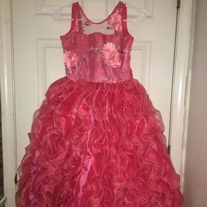 peach pageant dress